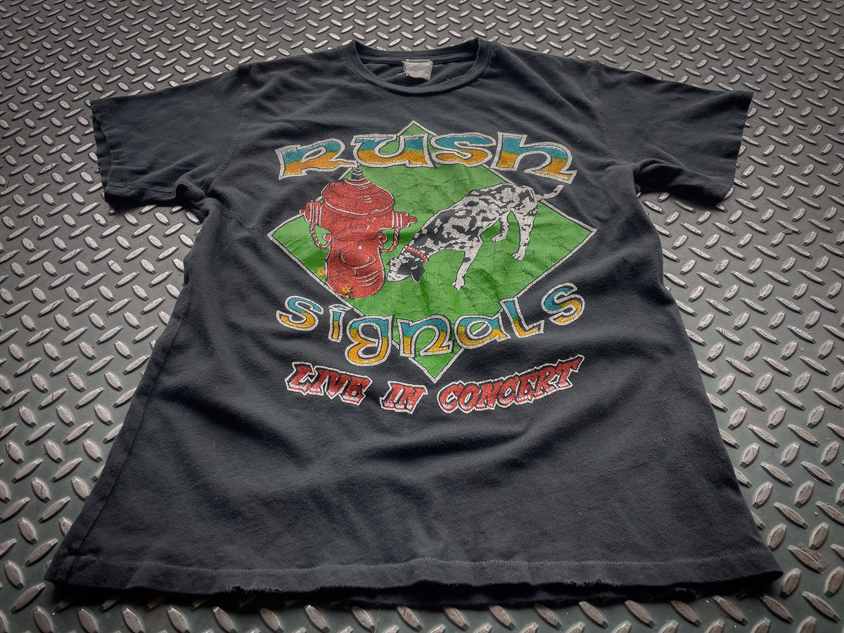 トップス 90s RUSH L/S cut sew made in USA Vintage 90s Single Stitch Rush Band T Shirt Test For Echo