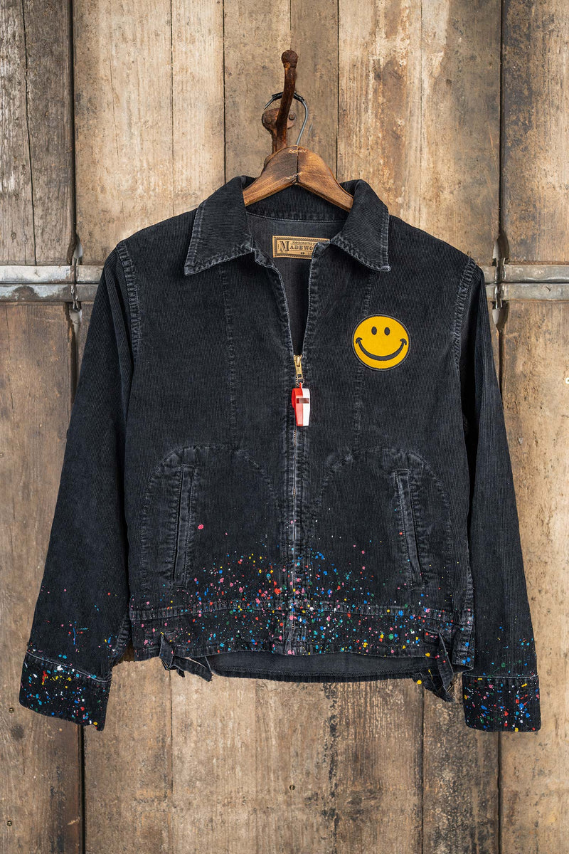 MADE WORN HAPPY WHISTLES CORD JACKET BLACK MadeWorn