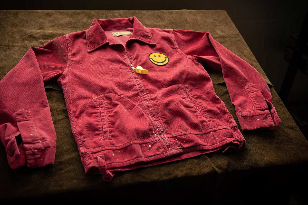 MADE WORN HAPPY WHISTLES CORD JACKET RED MadeWorn