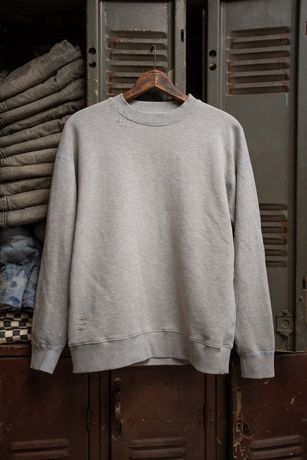 MADE WORN DESTROYED HEATHER CLASSIC CREW SWEATSHIRT