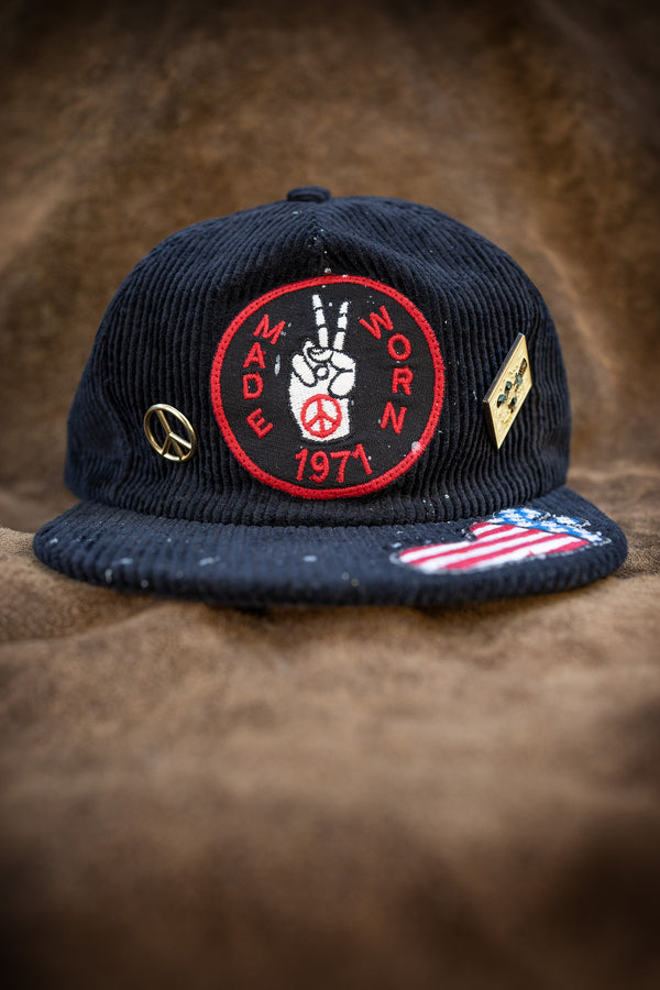MADE WORN PEACE OUT CORDUROY HAT BLACK