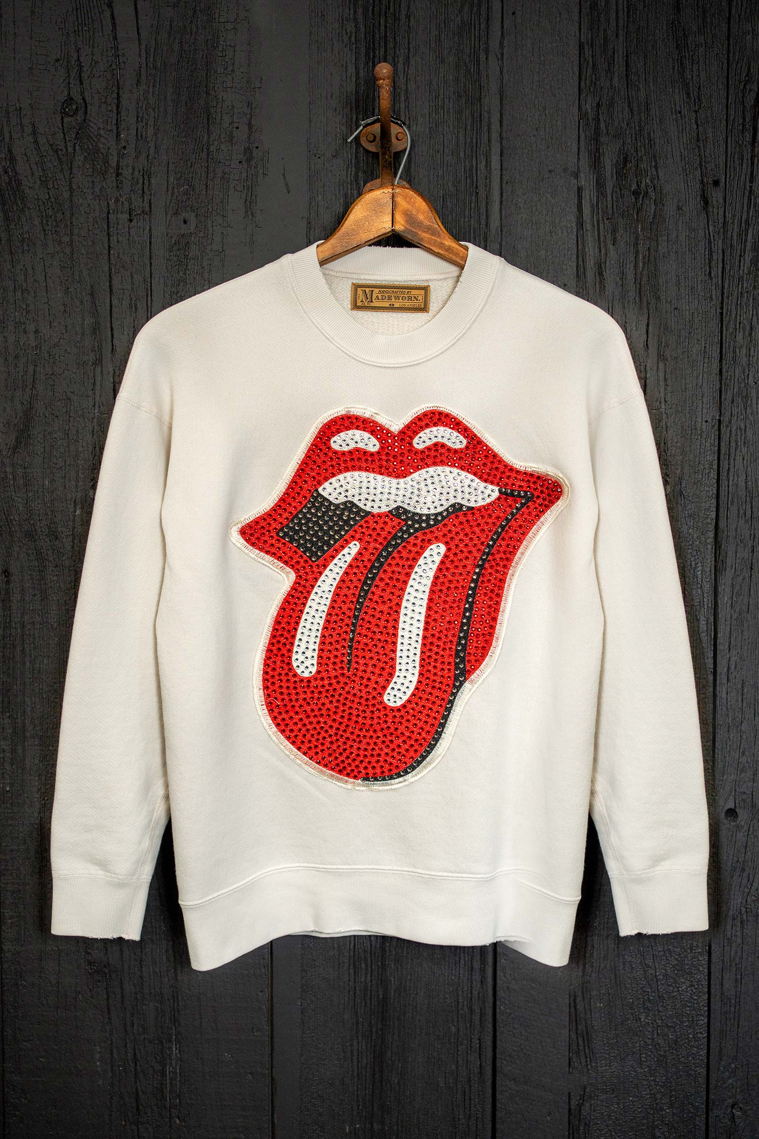 ROLLING STONES CRYSTAL PATCH CLASSIC CREW SWEATSHIRT MadeWorn